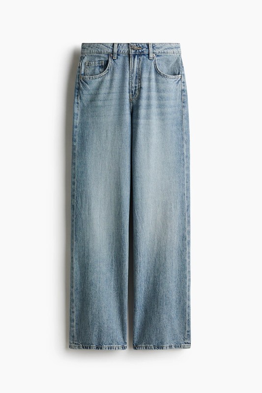 H&M | Bleeker High Waist Wide Leg Jeans - Light Blue, Size 12 NWOT