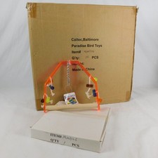 Case of 24 Paradise Toys Medium Bird Parrot Swing Perch 9"x9" Wood Acrylic 326