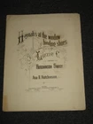 Hannah's at The Window Binding Shoes  Antique Sheet Music  1859 VG Cond