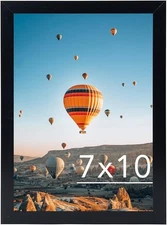 7X10 Picture Frame Black for Wall Hanging or Tabletop- Wall Mounting Horizontall