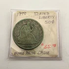 Seated Liberty 1878 50C Motto Above Eagle Silver 0.9 Business Phila KM#108