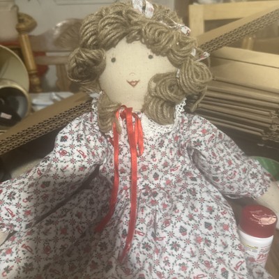 24  Handmade Rag Doll With A Holiday Dress And Painted On Face