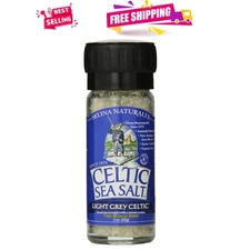 Compact Light Grey Salt Grinder, 3 oz - Refillable & Rich in Essential Minerals