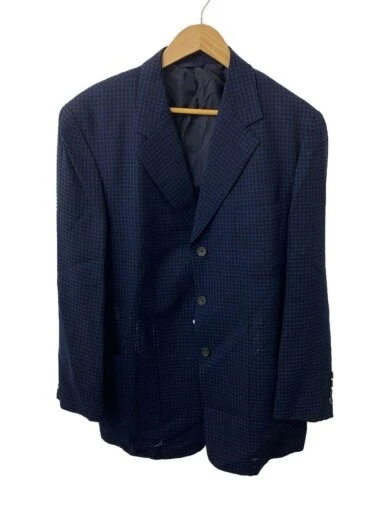 Giacca sartoriale Christian Dior 3B LL misto lana seta navy check D23K2