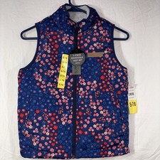 Buffalo David Bitton Reversible Vest Floral Coral S-7-8 New