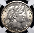 1902 BARBER HALF DOLLAR NGC MS 61 ABSOLUTELY BEAUTIFUL COIN FOR THE GRADE, FULL
