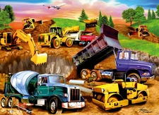 - Construction Crowd - 60 Piece Jigsaw Puzzle - Exciting, Vibrant Colors - Earth