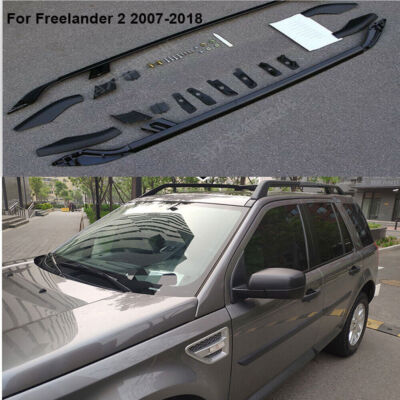 Roof Rack Fits for Freelander 2 2007-2018 Aluminum Black Roof Rails 3PCS Bars