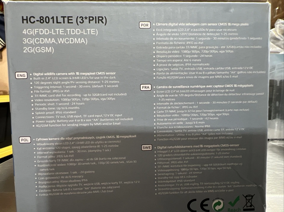 4G Hunting Trail Camera MMS SMTP 16MP 1080P Wildlife IR Cam IP65 HC-801LTE 3pk - Image 4 of 4