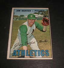 1967 ATHLETICS JIM HUNTER TOPPS CARD  #369