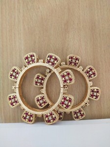 Authentic Indian Bollywood Jewelry Matt Finish Gold Plated Party Wear Wedding Bangles