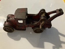 1920's Arcade Cast Iron Tow Truck 221 R Old Toy Antique All Original Red Paint