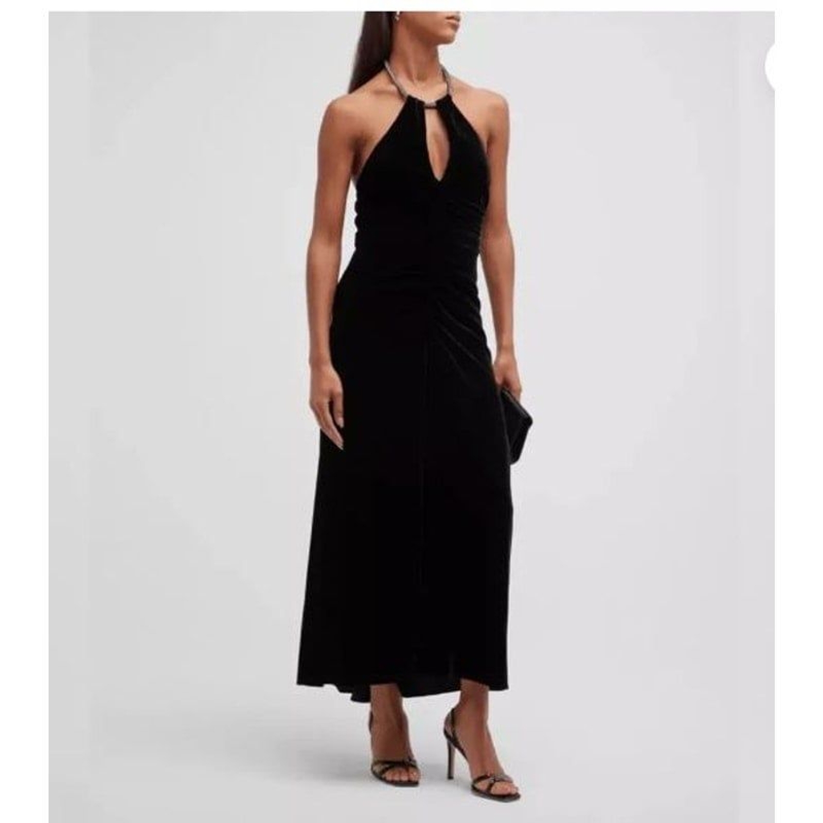 Veronica Beard Josette Velvet Chain Halter Maxi Gown Dress Sz 6 NWt 798