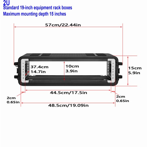 Rack Case 2U 4U 6U 10"-15" Deep Light flight Cases Traveling For DJ - Imagen 20 de 53