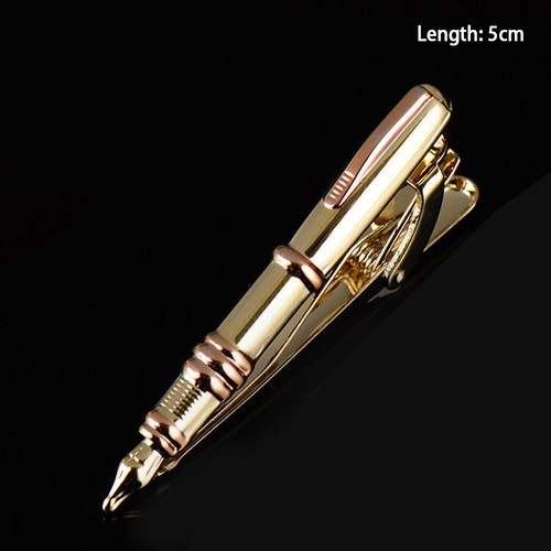 Men's Fashion Silver Gold Tie Necktie Pin Clip Bar Steel Clasp Wedding Jewelry - Picture 56 of 72