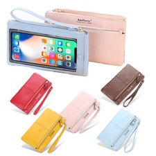 Touch Screen Handbag Phone Purse Leather Wristlet Clutch Zipper Wallet For Women