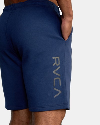 RVCA Men’s Sport Elastic Waist Walkshorts Blue With Pockets And Logo S Small - Picture 3 of 15