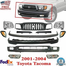 Front Bumper Kit Primed Grille Headlights For 2001-2004 Toyota Tacoma 2wd