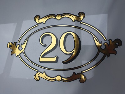 Fanlight Zahl, viktorianischer Stil, Blattgoldoptik