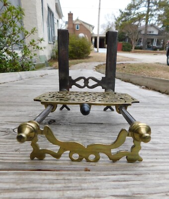 Hand Forged Brass and Iron Hanging Fireplace Trivet ~Masonic