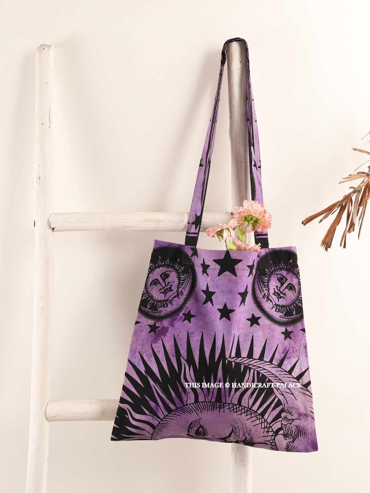 SAOLA Sole & Luna Mandala Stampa Borsa Shopping Riutilizzabili Viaggio Viola a