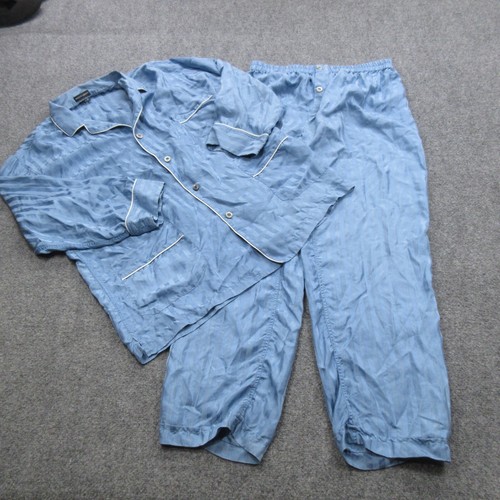Vtg Bergdorf Goodman Pajamas Mens Medium Striped PJ Set Sleepwear Lounge Casual