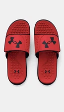 NWT Under Armour Men's UA Ignite Pro Slides Comfort Sandal, Red/Black