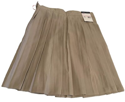 Girls Khaki Pleated Skirt V9000 French Toast School Uniform Size 13 Juniors NWT
