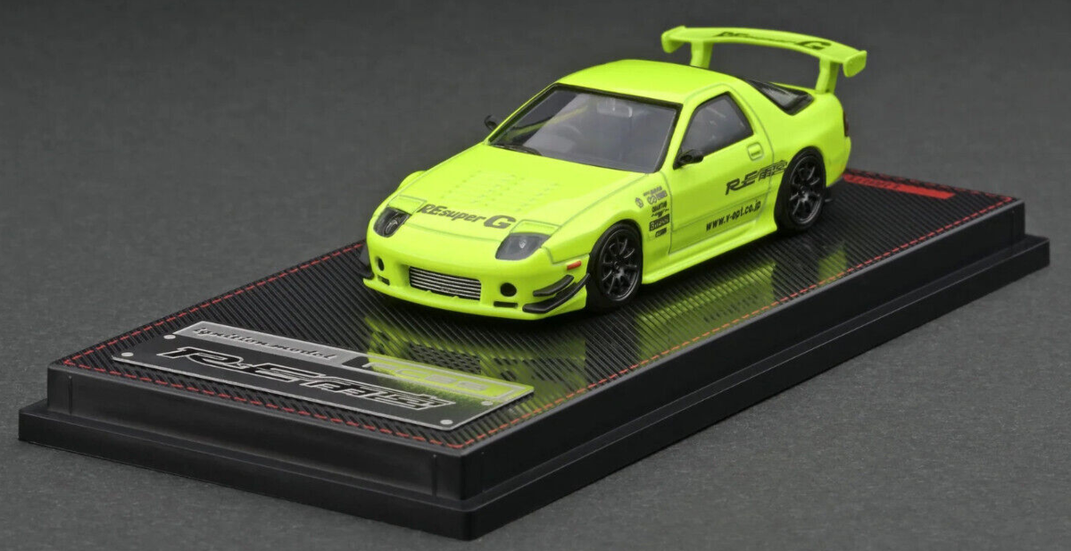 Ignition Model Amemiya Yellow Green Mazda RX-7 (FC3S) RE 1:64