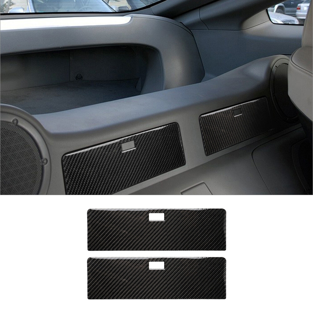 キャビネット 2Pcs Carbon Fiber Interior Rear Storage Box Cover Trim For Nissan