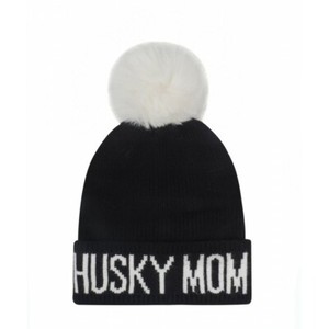 Dog Dad Dog Mom Embroidered Beanie Winter Hat Pom Pom Paw Print Beanie Paw Print Hat Pom Pom Hat Pom Pom Beanie