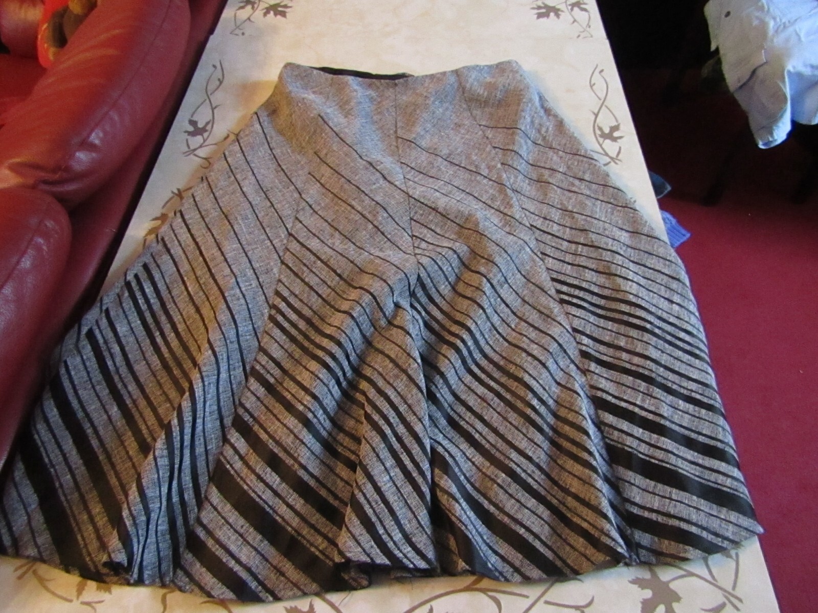 Women's M&S Grey Flare Midi Skirt UK Size 12