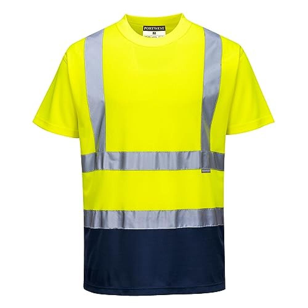 (TG. 4XL) Portwest Hi Vis Maglietta Bicolore, Giallo/Blu, 4XL - NUOVO