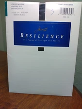 Hanes Resilience Control Top Enhanced Toe Pantyhose Barely Black CD NOS