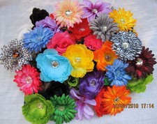 12 mixed Flower Clips Lily Peony Daisy Roses infant girl toddler hair .99 EACH 