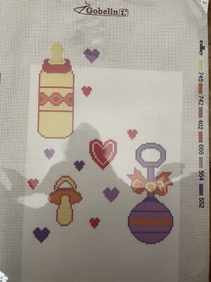 cross stitch patterns samplers Gobelin L 30x40 Cm  Welcome Baby 12x16 Inches