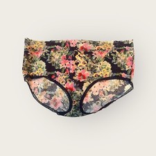 Lane Bryant Cacique Lace High Leg Brief Panty 22/24 Navy Blue Floral 6645