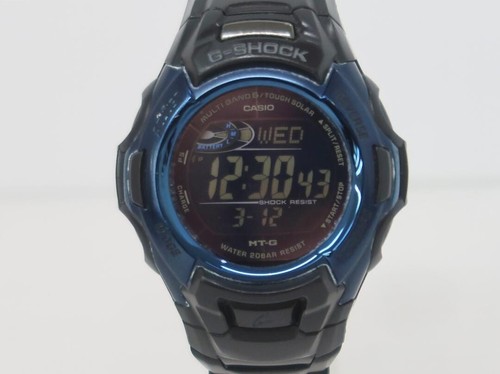 CASIO G-SHOCK MTG-M900BD Digital Solar Radio Black Blue Round Face - Picture 2 of 9