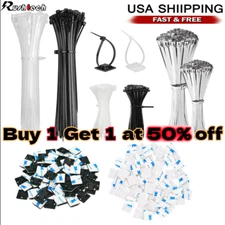 100-400 Cable Zip Ties 14"/12"/6"/4" Heavy Duty Nylon Wire Wrap UV Resistant Lot