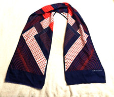 VINTAGE FIORINI SCARF RED WHITE AND BLUE  EXCELLENT CONDITION