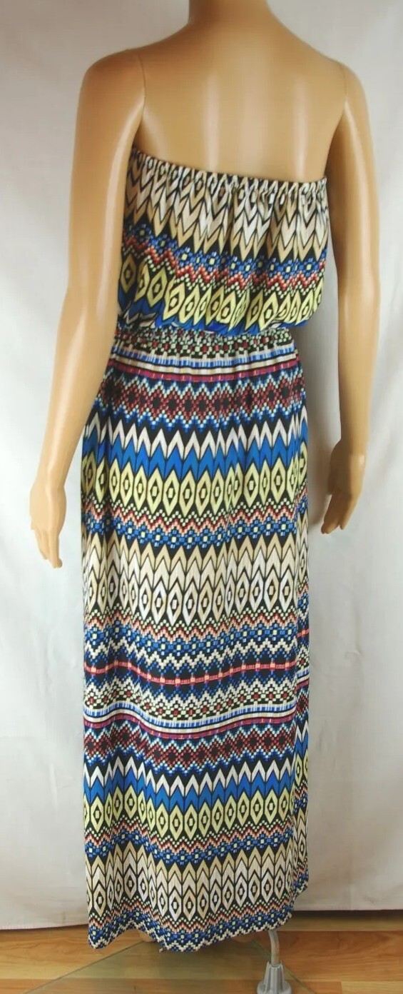 Manhattan Blues Multi- Colored Patterned Straples… - image 5