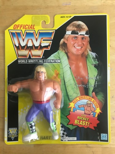 RARE Owen Hart Yellow CARD HASBRO WWF WWE FIGURE F...
