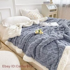 Thick Blanket Double Sided Lamb Cashmere Fleece Plaid Blankets Winter Warm Throw