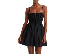 Faithfull The Brand Womens Emeline Keyhole Mini Dress Black Size US 4