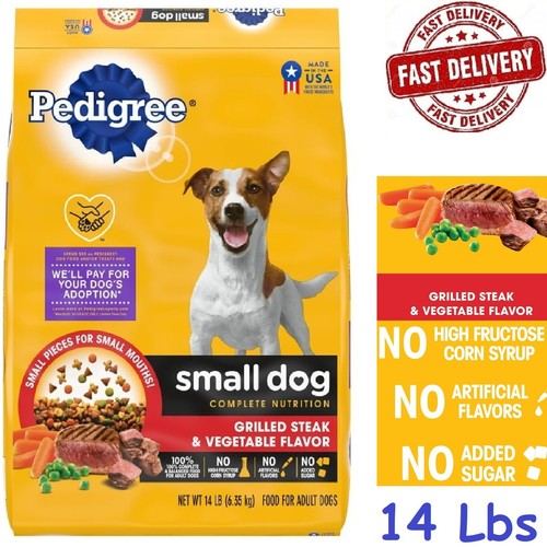 Pedigree Complete Nutrition gegrilltes Steakfutter für kleine ausgewachsene Hunde, 14 lb. Tasche