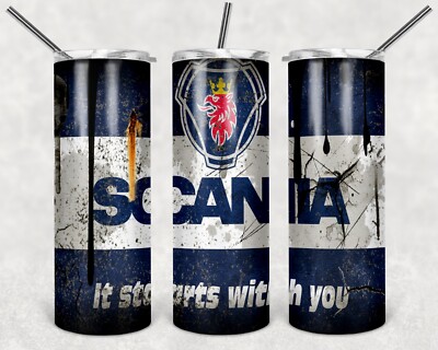 Scania 20 Unzen Becher Reise Kaffeebecher mit Strohhalm LKW Auto Enthusiasten