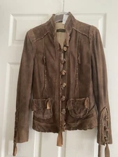 Gimo’s Goat Suede Unique Button Detail Jacket  Sz. 44 US 8 NWT Italy