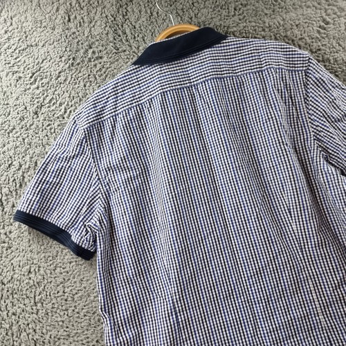 MICHAEL KORS Mens Casual Shirt Size L Blue White Check Short Sleeve Button-Up - Picture 9 of 13