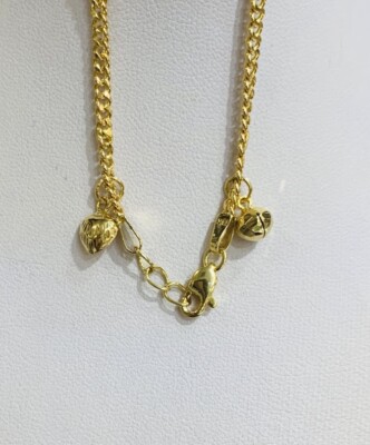 18K massives Gelbgold Hänger Kugel Miami kubanische Gliederkette Armband 5,15 Gramm 7 Zoll