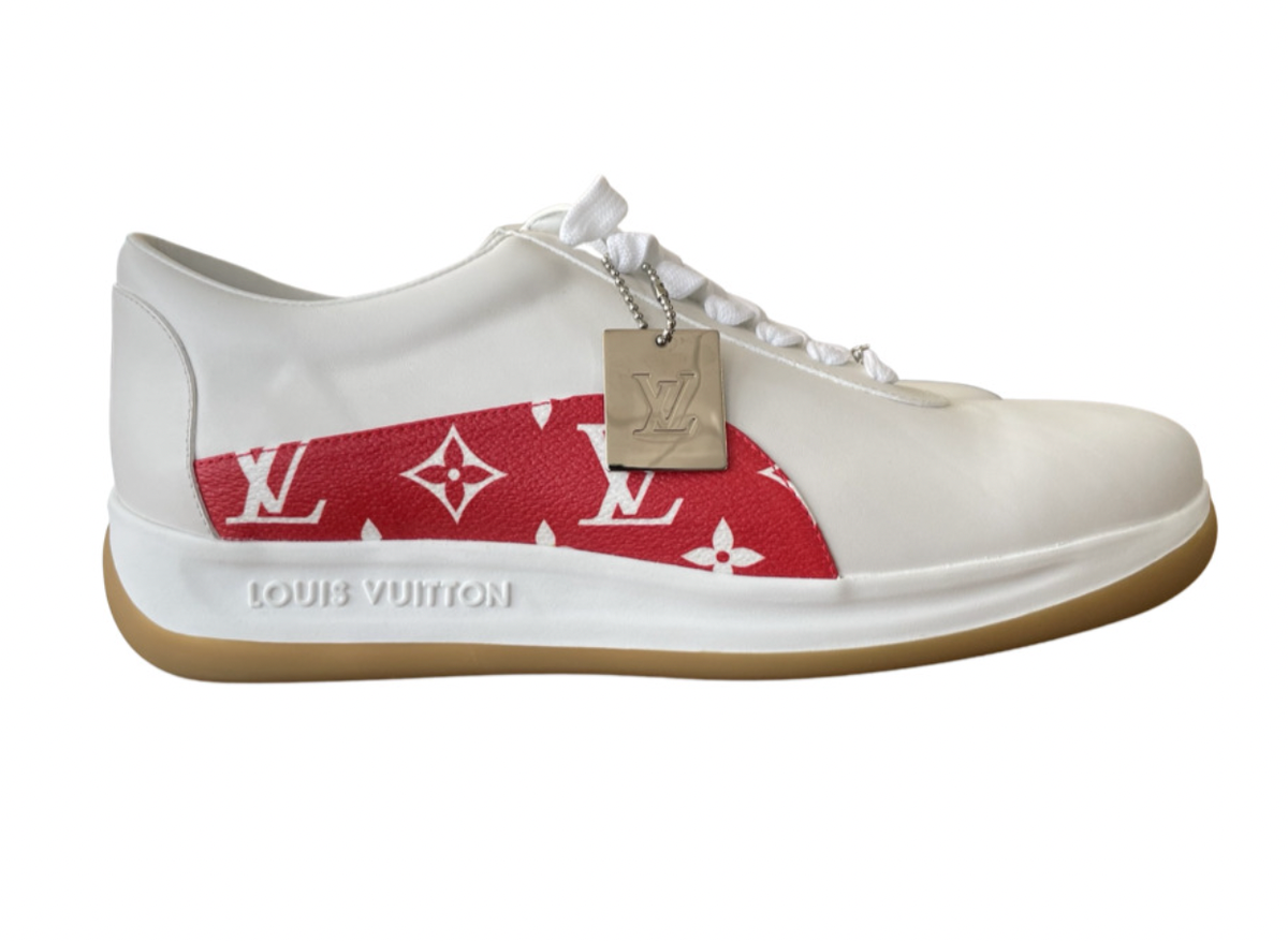 Louis Vuitton x Supreme Monogram LV Run Away Sneakers Shoes Louis Vuitton x Supreme Monogram LV Run Away Sneakers Shoes